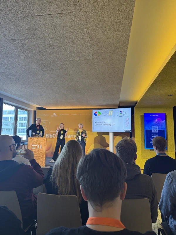 Attendees networking