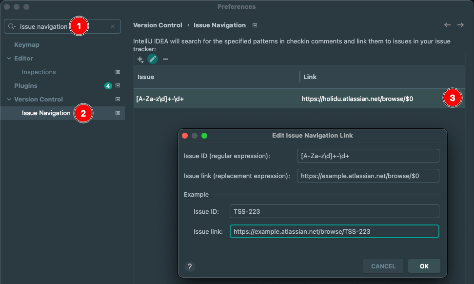 IntelliJ, Configure Issue Navigation